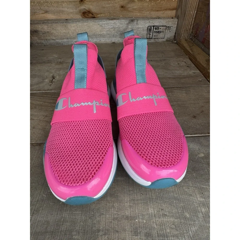 GIRLS CHAMPION SZ 7y SHOES XG TECH PRO‎ Pink And Blue CUTE!!